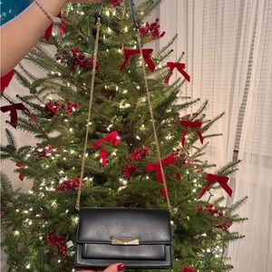 Michael Kors Black Crossbody Bag with Gold Hardware